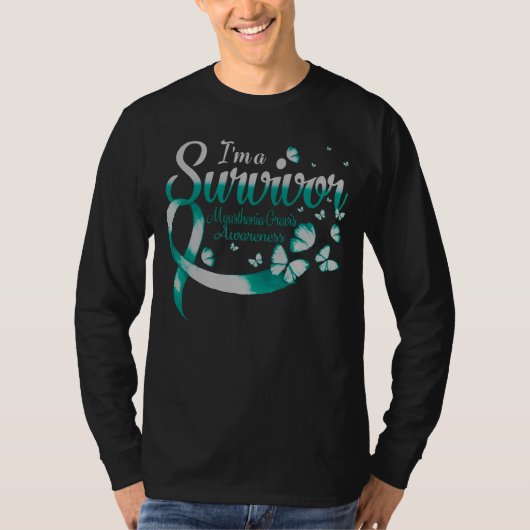 I'm A Survivor Myasthenia Gravis Awareness Butterf T-shirt (Voorkant)