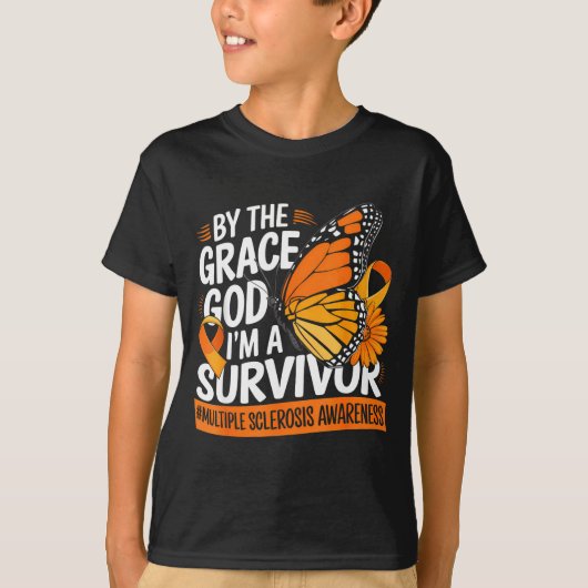 Im A Survivor Orange Ribbon Multiple Sclerosis Awa T-shirt (Voorkant)