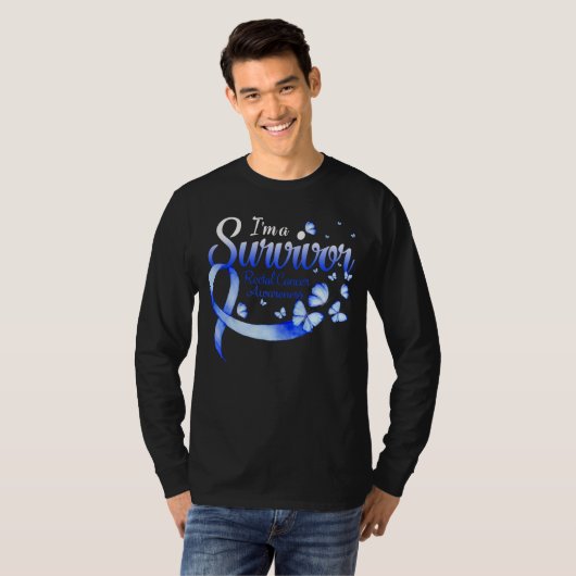 I'm A Survivor Rectal Cancer Awareness Butterfly R T-shirt (Voorkant volledig)