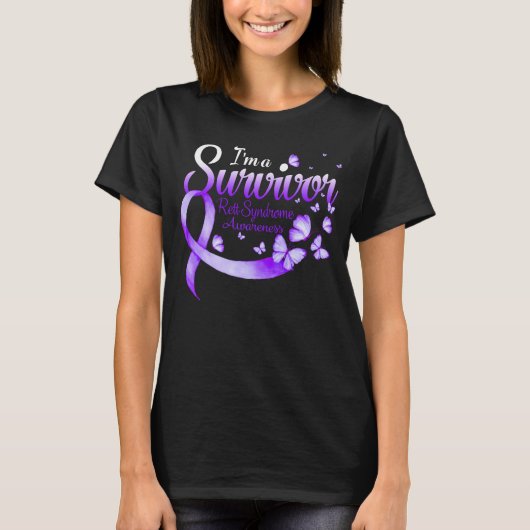 I'm A Survivor Rett Syndrome Awareness Butterfly R T-shirt (Voorkant)