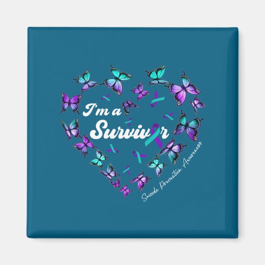 I'm A Survivor Suicide Prevention Awareness Butter Magneet (Voorkant)
