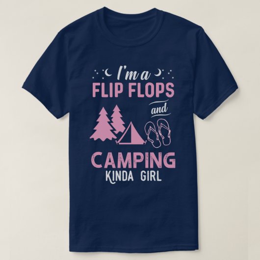 Im A Teenslippers en Camping Kinda Girl T-shirt (Design voorkant)
