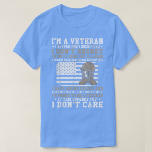 I'm a Veteran  T-shirt (Design voorkant)