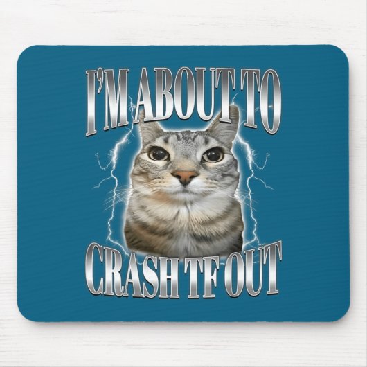I'm About To Crash Out Funny Staring Cat Brainrot  Muismat (Voorkant)