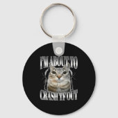 I'm About To Crash Out Funny Staring Cat Brainrot  Sleutelhanger (Voorkant)