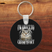 I'm About To Crash Out Funny Staring Cat Brainrot Sleutelhanger (Voorkant)
