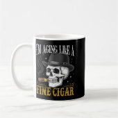 I'm Aging Like A Fine Cigar Funny Skull Dad Retro Koffiemok (Links)