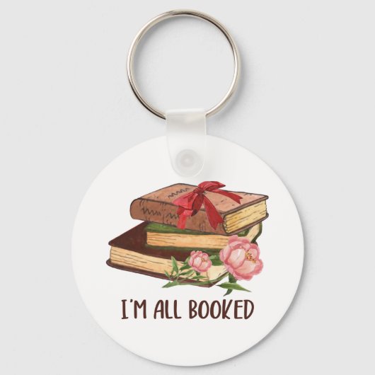 I'M All Booked Reading Book Sublimation Sleutelhanger (Voorkant)