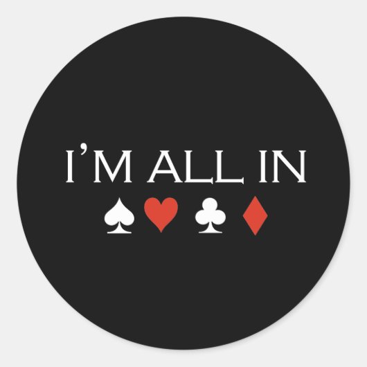 Im all in T-shirt wit Ronde Sticker (Voorkant)
