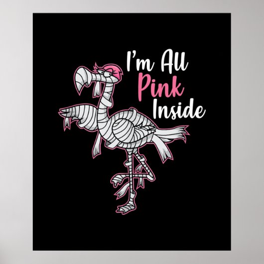 Im alle roze in Funny Halloween Flamingo Gift Poster (Voorkant)