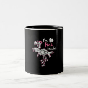 Im alle roze in Funny Halloween Flamingo Gift Tweekleurige Koffiemok