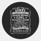 I'm Already Taken By Freaking Awesome Girl Born In Ronde Sticker (Voorkant)