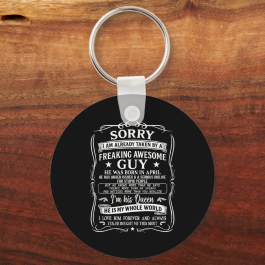 I'm Already Taken By Freaking Awesome Guy Born In  Sleutelhanger (Voorkant)