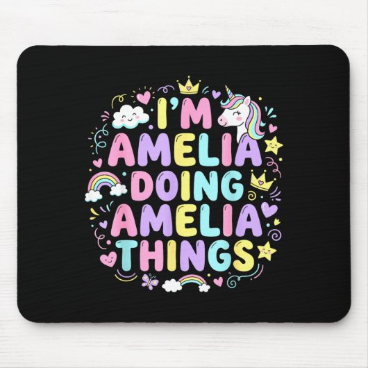 I'm Amelia Doing Amelia Things Cute Girl's  Muismat (Voorkant)