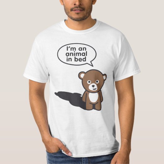 I'm an animal in bed t-shirt (Voorkant)