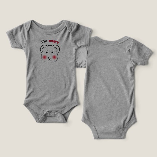 I'm Angry Bear – Cute Minimalist Mood Design (Ontwerp Voorkant & Achterkant)