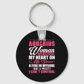 I'm Aquarius Woman With A Mouth I Can't Control Fu Sleutelhanger (Voorkant)