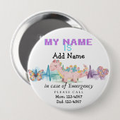 I'm autistic Emergency Autism Pin Badge Ronde Button 4,0 Cm (Voorkant /achterkant)
