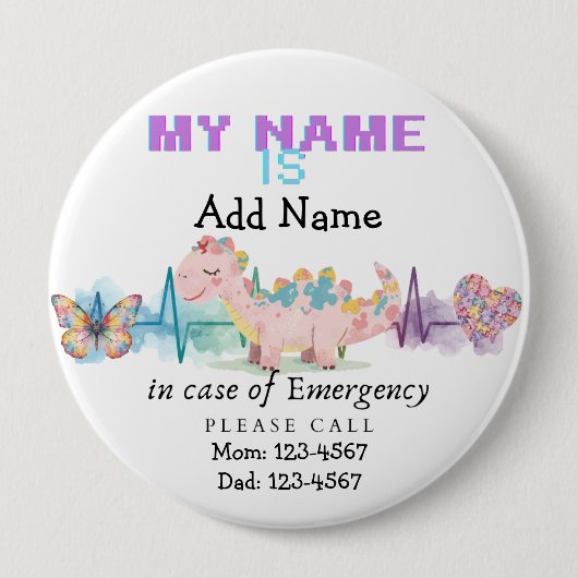 I'm autistic emergency pin Button badge (Voorkant)