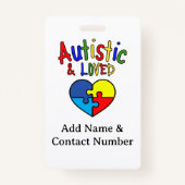 IM Autistic niet misdragen zijn vriendelijk contac Badge (Achterkant)