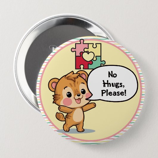 I'm autistic No Hugs please pin Button badge (Voorkant /achterkant)