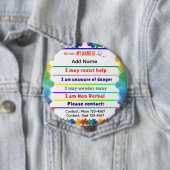 I'm autistic non verbal pin Button badge (In situ)