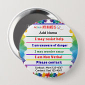 I'm autistic non verbal pin Button badge (Voorkant /achterkant)