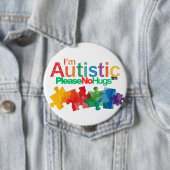I'm autistic please no hugs Personal Space pin Ronde Button 4,0 Cm (In situ)