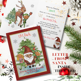 I'M Back from North Pole Card | Message from Santa Feestdagen Kaart