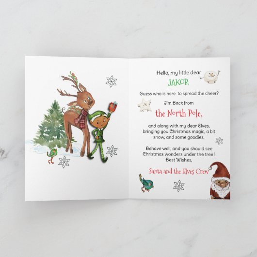 I'M Back from North Pole Card | Message from Santa Feestdagen Kaart (Binnen)