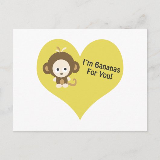 Im Bananas for You Monkey Briefkaart (Voorkant)