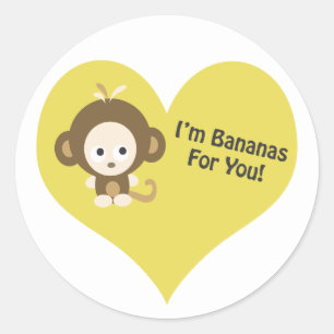 Im Bananas for You Monkey Ronde Sticker