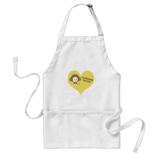 Im Bananas for You Monkey Standaard Schort (Voorkant)