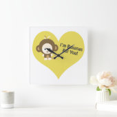 Im Bananas for You Monkey Vierkante Klok (Huis)
