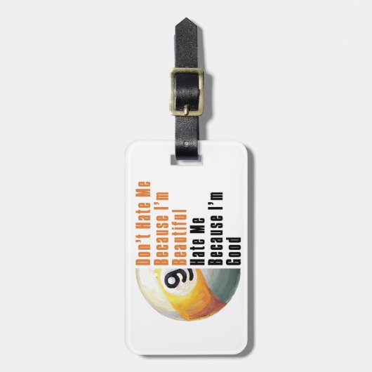 Im Beauful Im Good 9 Ball Bagagelabel (Voorkant verticaal)