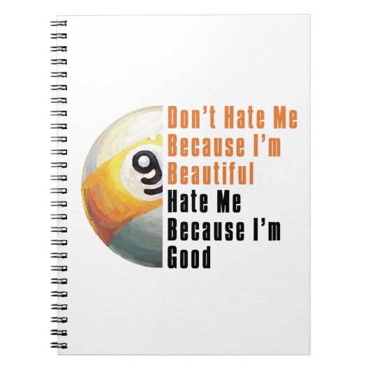 Im Beauful Im Good 9 Ball Notitieboek (Voorkant)