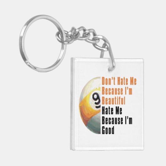 Im Beauful Im Good 9 Ball Sleutelhanger (Voorkant Links)