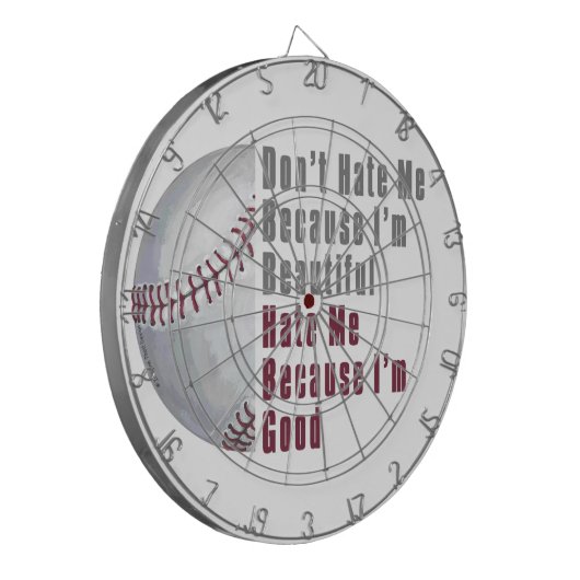 Im Beauful Im Good Baseball Dartbord (Voorkant Links)
