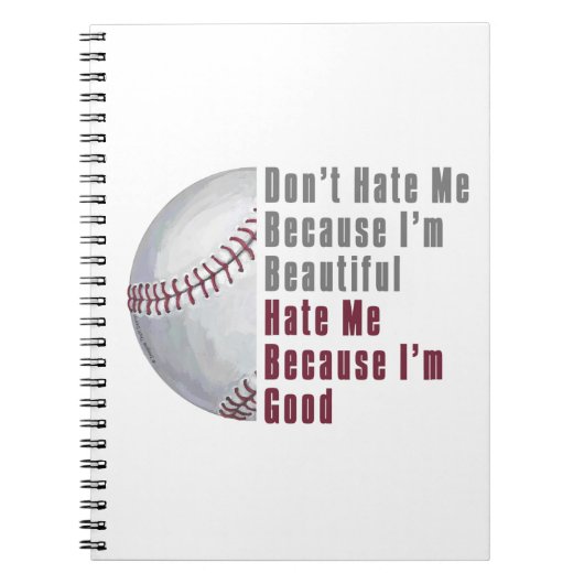 Im Beauful Im Good Baseball Notitieboek (Voorkant)