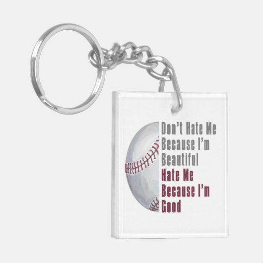 Im Beauful Im Good Baseball Sleutelhanger (Voorkant Links)