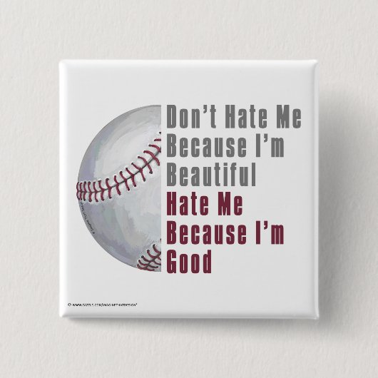 Im Beauful Im Good Baseball Vierkante Button 5,1 Cm (Voorkant)