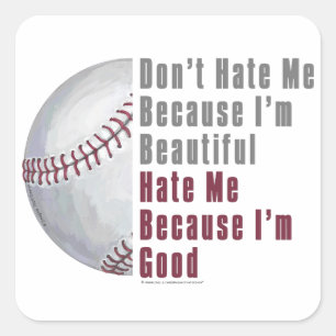 Im Beauful Im Good Baseball Vierkante Sticker