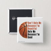 Im Beauful Im Good Basketball Vierkante Button 5,1 Cm (Voorkant /achterkant)