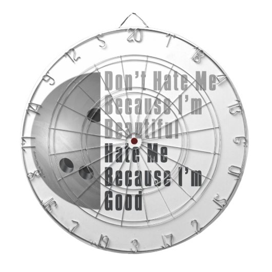 Im Beauful Im Good Bowling Grey Dartbord (Voorkant)