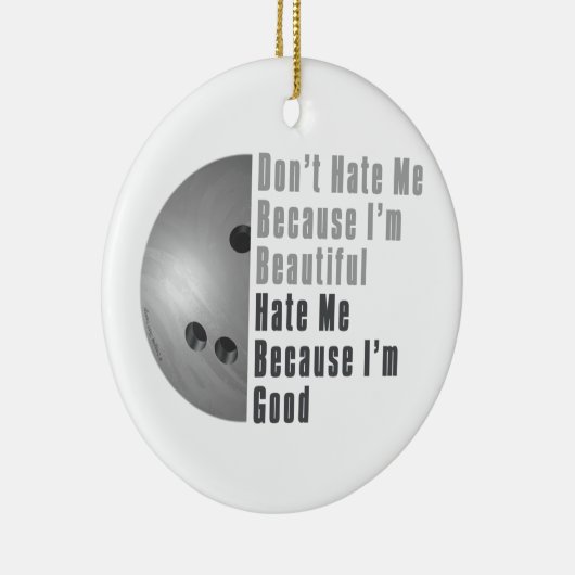 Im Beauful Im Good Bowling Grey Keramisch Ornament (Rechts)