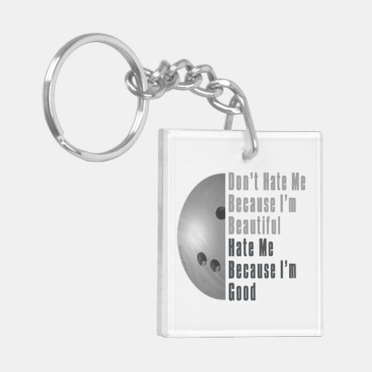 Im Beauful Im Good Bowling Grey Sleutelhanger (Voorkant Links)