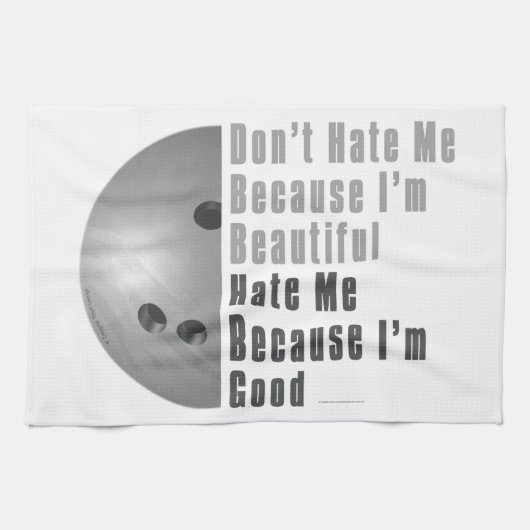 Im Beauful Im Good Bowling Grey Theedoek (Horizontaal)