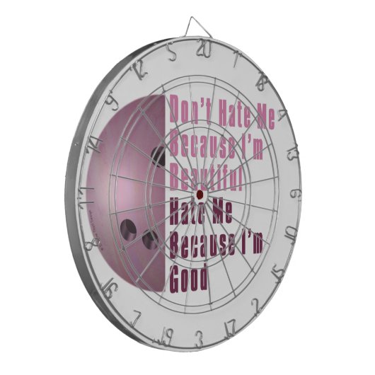 Im Beauful Im Good Bowling roze Dartbord (Voorkant Links)