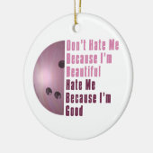 Im Beauful Im Good Bowling roze Keramisch Ornament (Links)