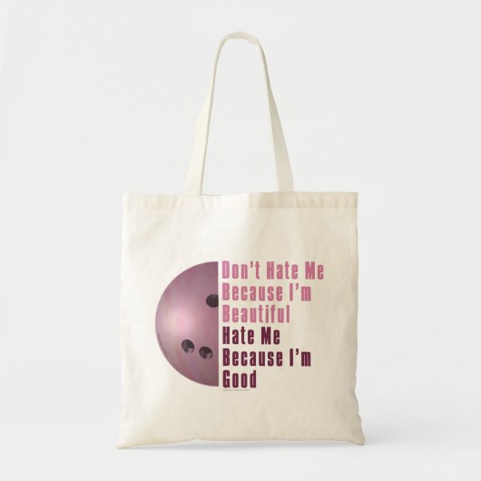 Im Beauful Im Good Bowling roze Tote Bag (Voorkant)